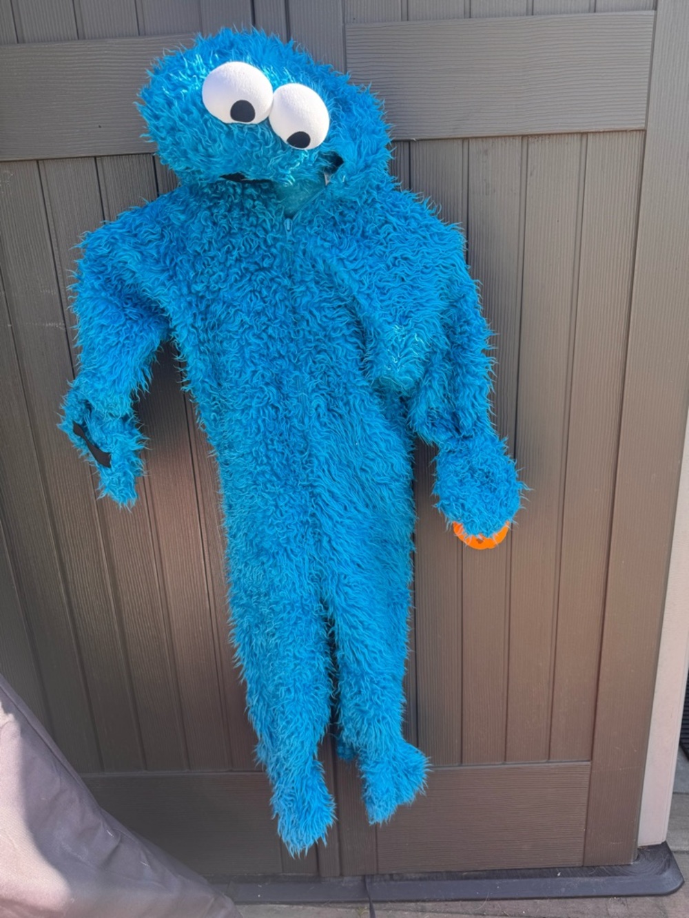 Sesame Street Blue Furry Cookie Monster One-piece size 3t/4t EUC